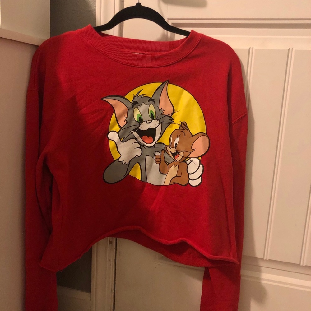 Red Tom and jerry sweatshirt